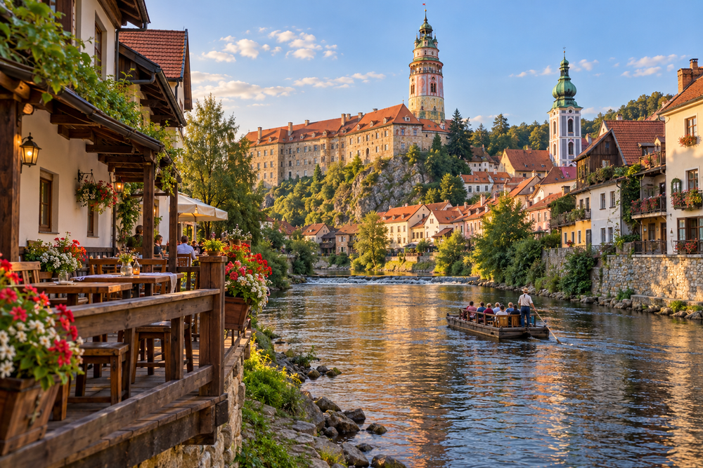 A riverside guesthouse, Český Krumlov