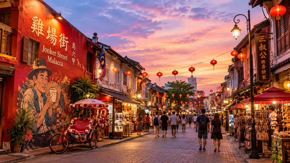 Jonker Street and the Chinatown core, Malacca