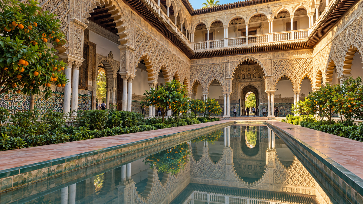 The Patio de las Doncellas in the Royal Alcázar of Seville