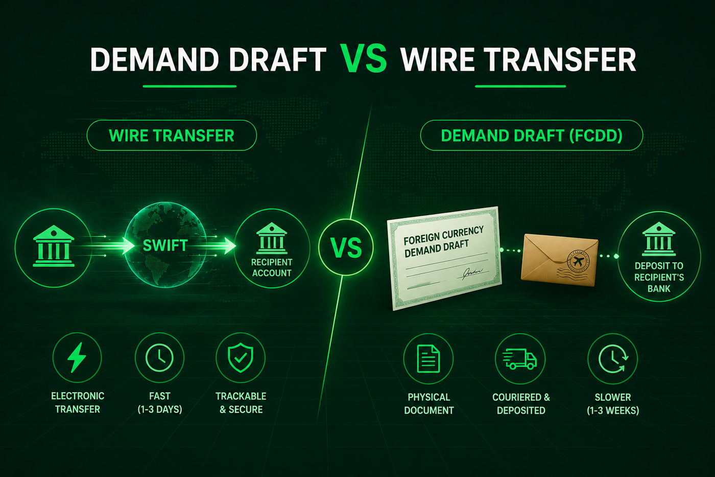 Demand Draft vs Wire Transfer