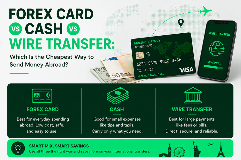 Forex Card vs Cash vs Wire Transfer: Which Is the Cheapest Way to Send Money Abroad?