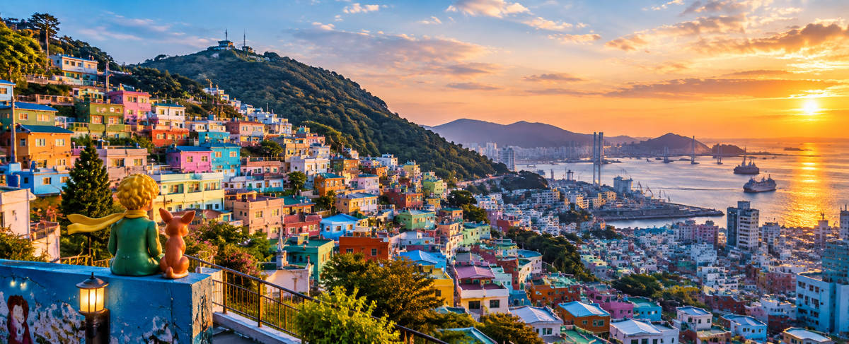 Colourful hillside houses of Gamcheon Culture Village, Busan