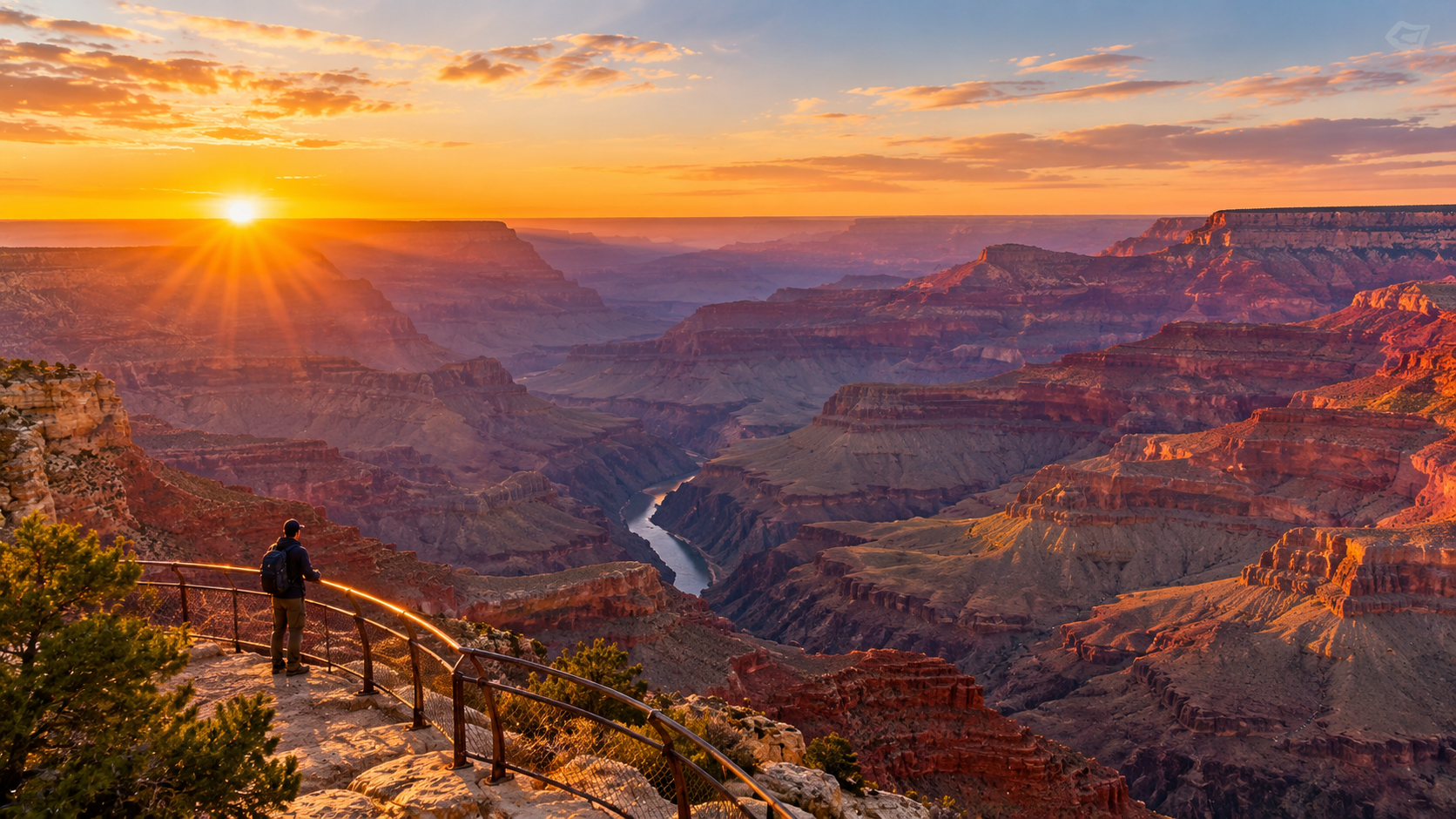 The Grand Canyon's South Rim at sunrise