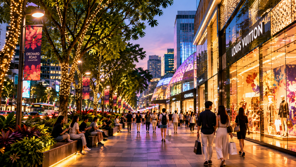 People-watching and window shopping, Orchard Road Singapore