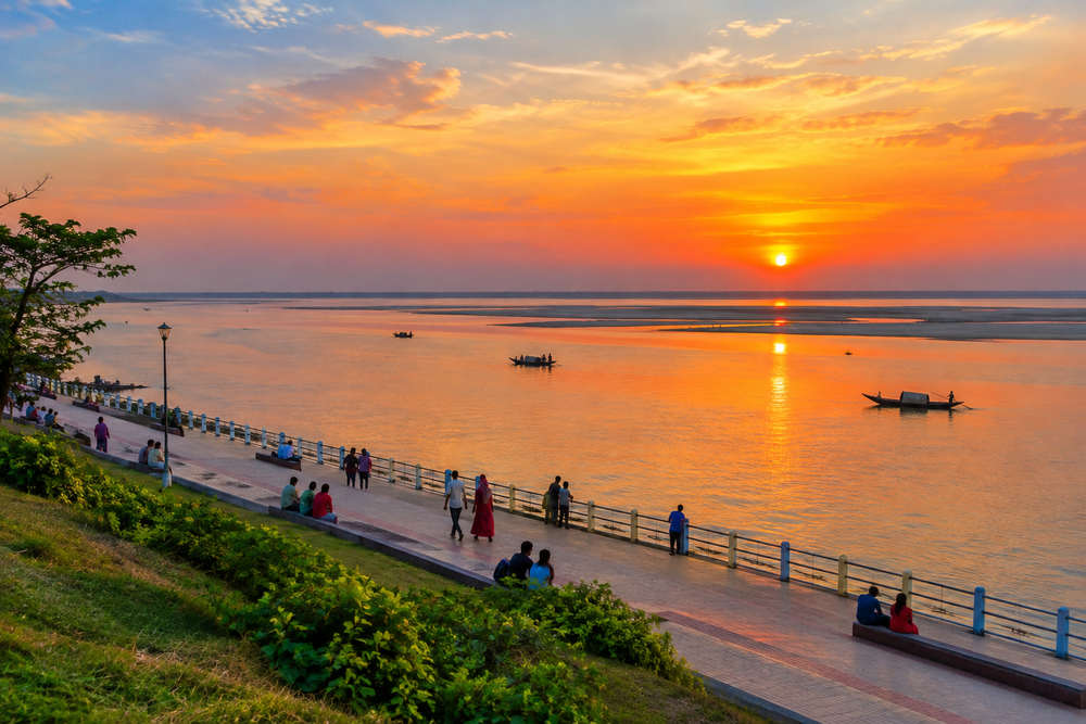 The Padma riverfront, Rajshahi and Paharpur